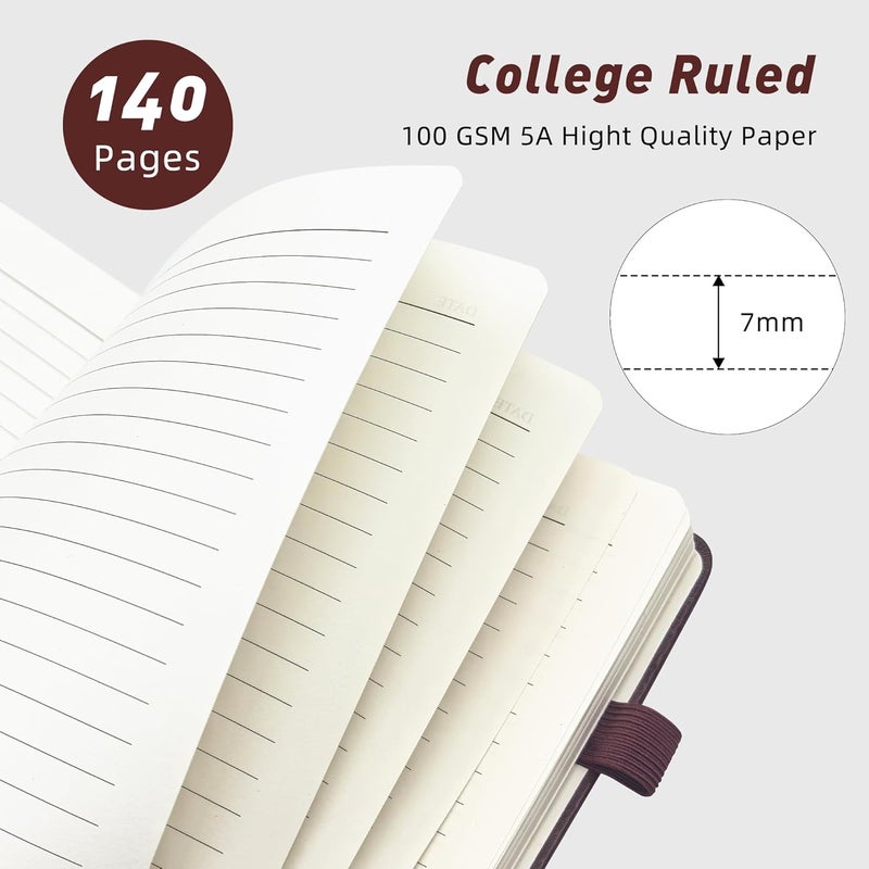 LEAGIM Lined Spiral Journal Notebook for Women & Men, College Ruled Hardcover Notebook for Work & Note Taking, Journals for Writing, 100 GSM, Business, School, 140 Pages, A5(5.8"x8.5") - Burgundy - Image 2